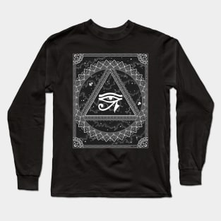 Eye of Ra Cosmic Mandala Long Sleeve T-Shirt